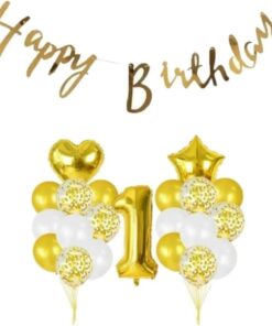 1 Yaş Gold Happy Bırthday Balon Seti GOLD bmcNM268