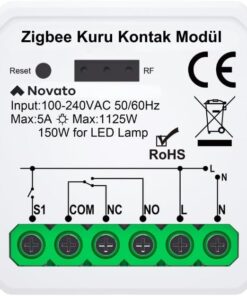 Tuya Mini Zigbee Kuru Kontak Röle (Tuya, Smart Life, Home Assistant, Zigbee2MQTT Uyumlu)