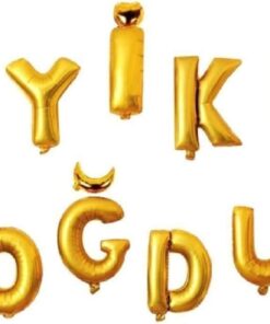 Doğum Günleri için İyi Ki Doğdun Yazılı 11 Parça Gold Altın Renk Harf Folyo Balon Seti Balonların Her Harf Ayrı Ayrı Balon 40 cm.