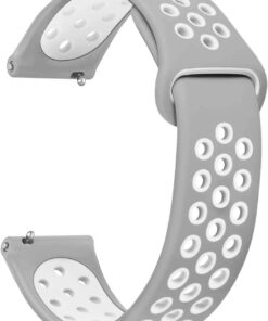 Samsung Galaxy Watch 4 Classic 46mm için Kordon Rainbow Sport Band Gri Beyaz [Galaxy Watch 4 Classic 46mm ile Uyumlu Kordon - Gri - Beyaz]