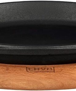 Pişirme Kabı, LV ECO o TV 2114 K4 Oval Tabak Çanak ve Tabak, Ahşap, Ölçüler 21 x 14 cm, Dökme Demir, Siyah