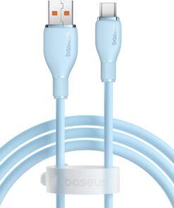 Pudding Hızlı Şarj Özellikli Type-C Kablo 100W, 1.2 Metre, Mavi