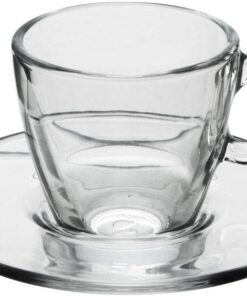 Aqua Service Kahve Fincanı, Tabak, Cam, Şeffaf, 6 adet, 8693357273153, Standart