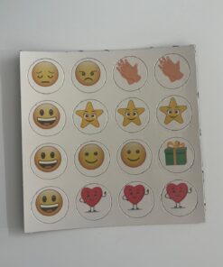 Manyetik Sticker Mıknatıslı Emoji Sticker Gülen Yüz Sticker Seti 16'lı Tabaka x 4 set