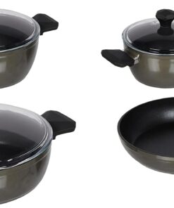 Pierre Cardin 1500023294 7 Parça Diamond Cook Graniks Tencere Seti, Gri