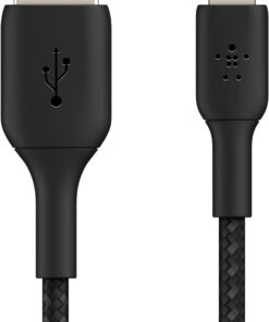 Örgülü Lightning Kablosu (Hızlı Şarj Lightning - USB Kablosu) MFi Sertifikalı Şarj Kablosu, Örgülü Lightning Kablosu (0,15 m, Siyah)