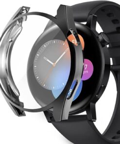 Huawei Watch GT3 42mm için Kılıf 360 Full Round Soft Silicone Siyah [Watch GT3 42mm ile Uyumlu Kılıf - Siyah]