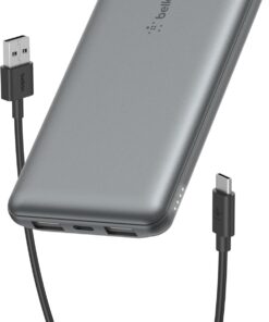 10000mAh powerbank, 1 USB-C portu ve 2 USB-A portu bulunan 10K USB-C taşınabilir şarj cihazı, iPhone, Samsung Galaxy, AirPods, iPad için 15W'a kadar şarj sağlayan pil takımı - Uzay Grisi