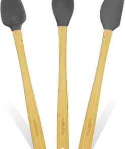 Indigo 3'Lü Gri Bambu Silikon Spatula Seti Uzun 26 Cm Vlt1504
