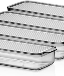 Ahmet Mina Organizer Plastik Raf, Şeffaf Füme Kapaklı 4 X 750 Ml, Füme