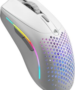 Model O 2 Mini Kablosuz Beyaz Oyuncu Faresi: 57 gram, 210 Saate Kadar Pil Ömrü, Çifte Kablosuz 2.4 GHz ve Bluetooth 5.2, 26K Optik Sensör, 80 Milyon Tıklama, 6 Programlanabilir Düğme,