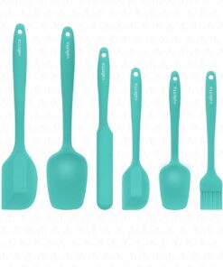 Drongo Isıya Dayanıklı Yanmaz Yapışmaz Silikon Spatula Seti 6 Parça Turkuaz