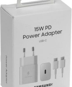 15 Watt USB Type-C hızlı şarj adaptörü, veri kablolu şarj cihazı, beyaz