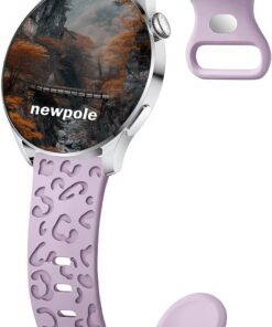 Samsung Galaxy Watch 7/6/5/4/FE 44mm 40mm/ Watch 6 Classic 47mm 43mm/Watch 5 Pro 45mm ile Uyumlu Kordon Leopar Desenli Kordon Kopma Karşıtı 20mm Kordon