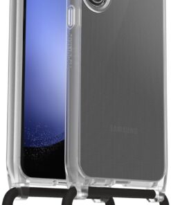 React Necklace Kılıf Samsung Galaxy S23 FE için, ultra ince, koruyucu kılıf, ayarlanabilir ve çıkarılabilir cep telefonu zincirli, askeri standartlara göre test edilmiştir, şeffaf
