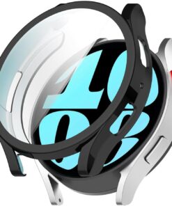 Samsung Galaxy Watch 7 44mm için Kılıf Ekranı Tam Kaplayan 360 Full Round Soft Silicone Siyah [Galaxy Watch 7 44mm ile Uyumlu Kılıf - Siyah]