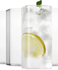 Home 6 Adet Dikdörtgen Isıya Dayanıklı Borosilikat Trend Meşrubat Bardağı 350 Ml Kare Bardak,Termisil Kare Soğuk Kahve Bardağı,Dikdörtgen Sunum Bardağı (6)
