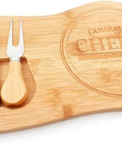 Bambu Peynir Sunum Tabağı, 3 Parça Peynir Bıçağı ve Çatalı Seti, Toplam 4 Parça, Doğal ve Şık Bambu Peynir Tabağı, Kaliteli Bambu Sunum Seti 33x17 cm Ebatlarında