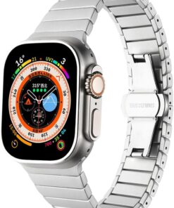 ​​​Apple İle Uyumlu Watch 38mm/40mm Kordon KRD-79 Metal Strap Kayış Gri