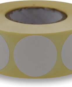 etiketler , hazır al hızlı al Kuşe Etiket 30mm Çap Ruloda 1000 Adet 40mm Kuka Çapında Baskısız Nokta Etiketi