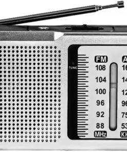 Analog Pilli Mini Radyo AM FM Taşınabilir Seyahat Kamp Deprem Acil Retro Vintage Antenli Cep Radyosu R-698 (Gri)
