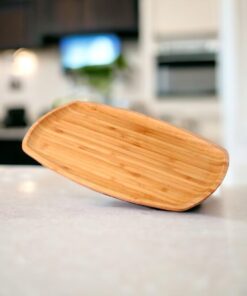 Bambu Lüx Bambu Kayık Sunum Tabağı Servis Tabak 30x18cm Sunum Tabağı, Bambu Dikdörtgen Sunum Tabağı