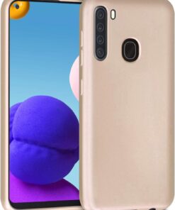 Galaxy A21 Kılıf Ultra İnce Renkli Silikon Kapak Gold