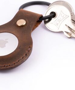 X design Apple Airtag Anahtarlık Kılıf, Airtag Kılıf, Gerçek Deri Airtag Kılıfı, Airtag Deri Anahtarlık, GPS takip cihazı, Kaliteli Airtag Kılıf, Orijinal Deri Airtag Kılıf (Taba - Açık Kahverengi)
