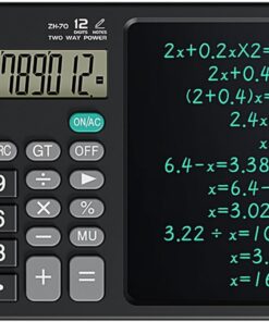 El Yazma LCD Not Defteri ile 12 Basamaklı Masaüstü Hesap Makinesi. Ofis, Okul, Ev için Güneş Enerjili Standart Fonksiyon Hesaplayıcısı