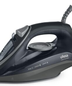 Steam Tech 2400 2400 W buharlı ütü, maksimum 120 g ve 0-30 g/dk. sürekli buhar püskürtme, seramik taban, kireç önleyici ikili sistem, damlama önleyici, siyah, Amazon’a özel