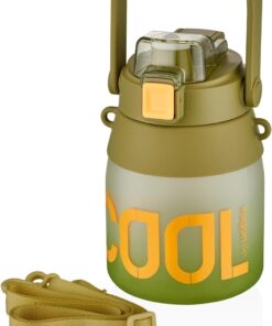 1000ml Askılı Tek Kapak Çift Kullanım Pipetli/Pipetsiz Kullanım SoftTouch Su Matarası