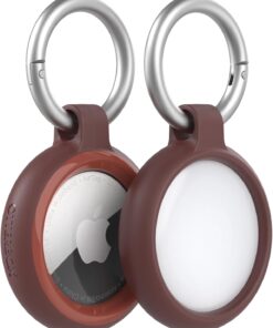 Sleek Serisi AirTag için Kılıf, Darbeye ve Düşmeye Karşı Koruyucu, Karabinalı Apple AirTags için İnce Koruyucu Kılıf - Kahverengi