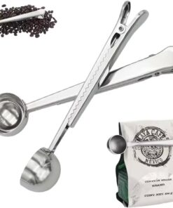 Klipsli Mandallı Çok Fonksiyonlu Kahve ve Çay Ölçü Kaşığı - Paslanmaz Çelik Silver