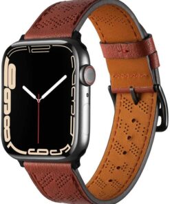​​​Apple İle Uyumlu Watch 38mm/40mm KRD-76 PU Deri Kordon Strap Kayış Mürdüm