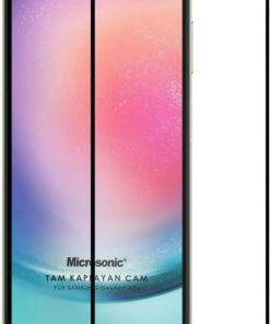 Samsung Galaxy A24 Tam Kaplayan Temperli Cam Ekran Koruyucu Siyah [Galaxy A24 ile Uyumlu Ekran Koruyucu]