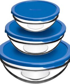 Chefs Kapaklı Cam Saklama Kabı Mavi 3'lü Set, 97314Z00