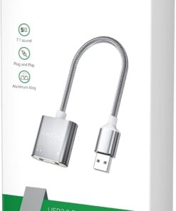 USB Ses Kartı 3.5mm Kulaklık ve Mikrofon Girişli Gri
