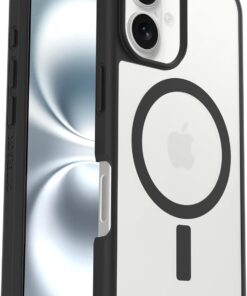 iPhone 16 Uyumlu Sleek Serisi MagSafe Kılıf, Darbeye ve Düşmeye Karşı Koruyucu Ultra İnce Koruyucu Kılıf, Şeffaf/Siyah