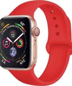 2125205335 Apple Watch 38 MM İçin Klasik Renkli Silikon Kordon-Kayış Kırmızı