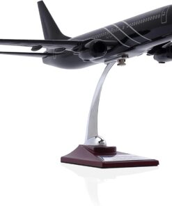 Upp Zekupp Boeing 737-800 Model Uçak, Siyah Renkli Uçak Maketi, Uçmayı Sevenler İçin Dekoratif Kaideli Ürün, Koleksiyonerler İçin Lisanslı Uçak (Z