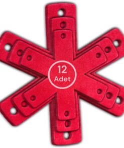 12 Adet Tencere Tava Koruyucu Düzenleyici Çizilme Önleyici Set Kırmızı