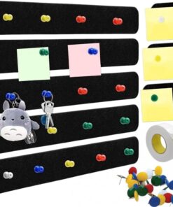 6 Adet Keçe Mantar Pano Seti - 50'li Raptiye - Çift Taraflı Bant - Fotoğraf Çerçevesi Albümü Not Kağıdı Tutucu Takı Askısı Organizer Düzenleyici - 5x30 cm