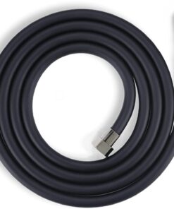 Black Paslanmaz Kopmaz Patlamaz Kaliteli PVC Duş Hortumu - Yüksek Kaliteli Lüx Duş Spirali - Tüm Duş Setleri/Duş Başlıkları ile Uyumlu (G1/2) - 150cm Siyah