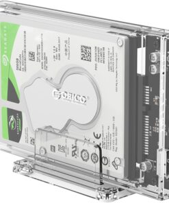 USB 3.0 Micro B Dikey Standlı 2.5 in. SATA SSD Hard Disk Kutusu Şeffaf