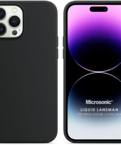 Apple iPhone 14 Pro Max için Kılıf Liquid Lansman Silikon Siyah [iPhone 14 Pro Max ile Uyumlu Kılıf - Siyah]