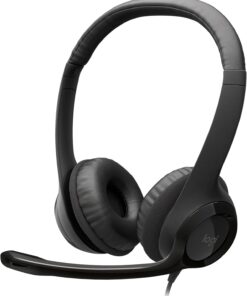 H390 Kablolu Kulak Üstü Mikrofonlu Kulaklık, Dijital Stereo Ses, Katlanabilir Gürültü Önleyici Mikrofon, Kablo Üzeri Denetimler, Siyah