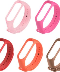5 adet Silikon Kordon, Mi Band 4 ve Mi Band 3 için Uyumlu - Ayarlanabilir Rahat Bileklik 5'li Paket