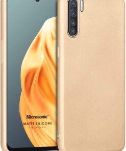 Matte Silicone Oppo A91 için Kılıf Gold [A91 ile Uyumlu Kılıf - Gold]