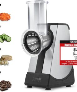 CR4 elektrikli Design-Multireibe, 4 Acid-Etched uçlar: diskler, büyük ve küçük jülyen, Raspeleinsatz, 200 Watt, dokunmatik kontrol paneli, örn. salata için ideal Gemueseraspel