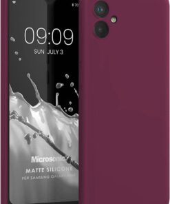 Matte Silicone Samsung Galaxy A04e için Kılıf Mürdüm [Galaxy A04e ile Uyumlu Kılıf - Mürdüm]